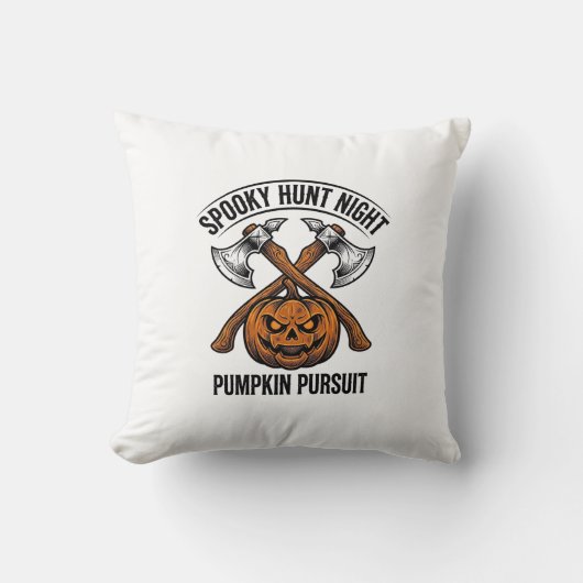 Halloween-jachtshirt met pompoenbijlen_1 kussen (Voorkant)