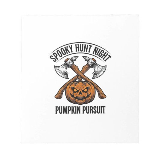 Halloween-jachtshirt met pompoenbijlen_1 notitieblok (Voorkant)
