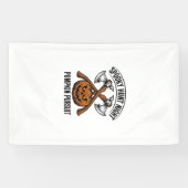 Halloween-jachtshirt met pompoenbijlen_1 spandoek (Horizontaal)