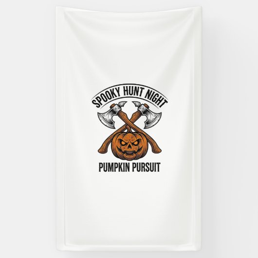 Halloween-jachtshirt met pompoenbijlen_1 spandoek (Verticaal)