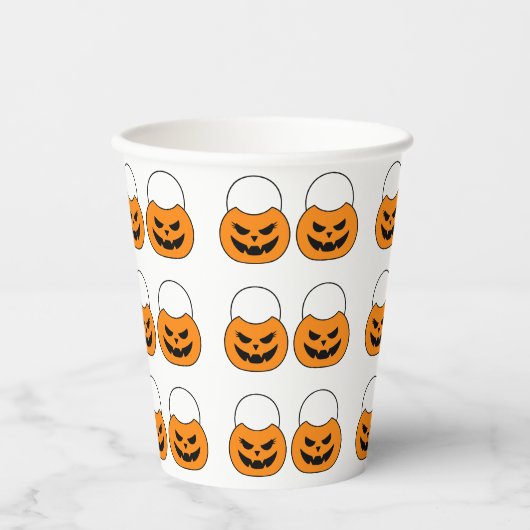 Halloween Jack en Jill O-Lantern Papieren Bekers (Voorkant)