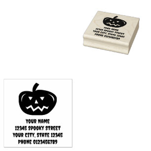 Halloween jack o lantaarn aangepast retouradres rubberstempel