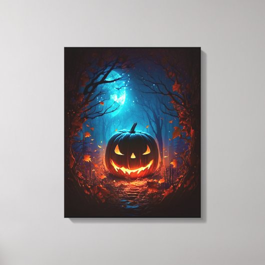 Halloween jack o lantaarn canvas afdruk (Voorkant)