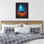 Halloween jack o lantaarn canvas afdruk (Insitu (Slaapkamer))