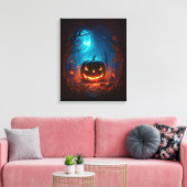 Halloween jack o lantaarn canvas afdruk (Insitu (Woonkamer))