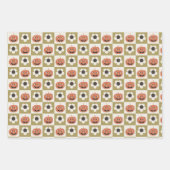 Halloween Jack-o-lantaarn en daisy dambord Inpakpapier Vel (Voorkant)