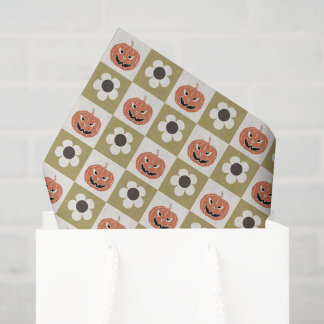 Halloween Jack-o-lantaarn en daisy dambord Tissuepapier