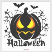 Halloween Jack-o-lantaarn en vleermuizen Sticker (Vel)