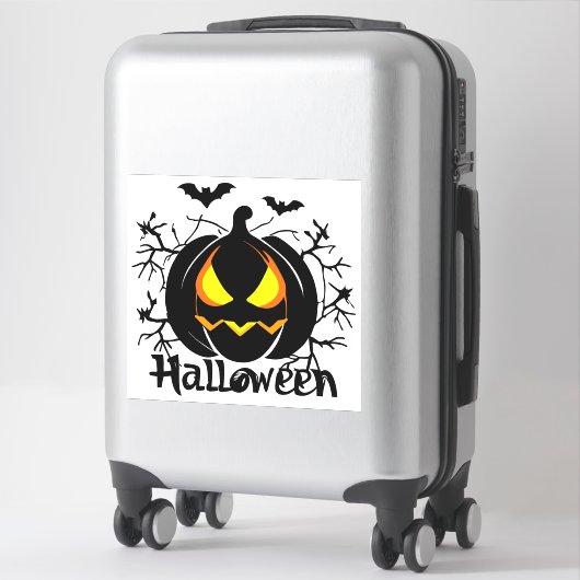 Halloween Jack-o-lantaarn en vleermuizen Sticker (Koffer)