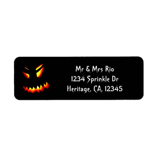 Halloween Jack-O-Lantaarn Face Address Label (Voorkant)
