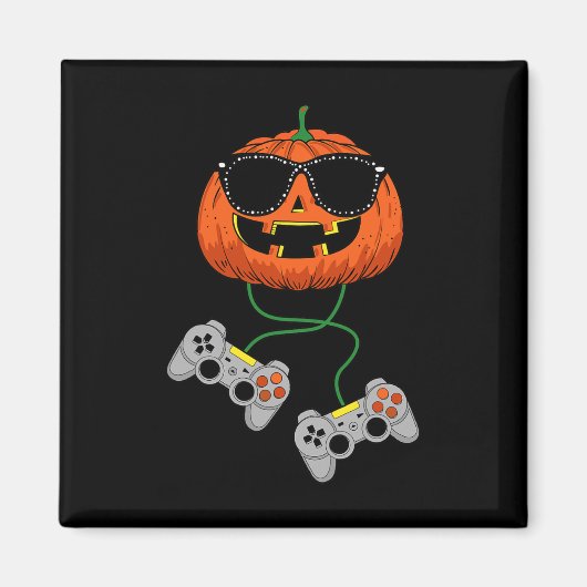Halloween Jack O lantaarn gamer jongens Kinder Man Magneet (Voorkant)
