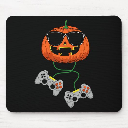 Halloween Jack O lantaarn gamer jongens Kinder Man Muismat (Voorkant)