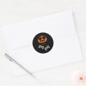 Halloween Jack O lantaarn gamer jongens Kinder Man Ronde Sticker (Envelop)