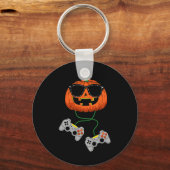 Halloween Jack O lantaarn gamer jongens Kinder Man Sleutelhanger (Voorkant)