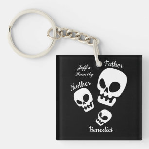 Halloween jack-o-lantaarn pompoen familienaam sleutelhanger