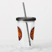 Halloween Jack o lantaarn pompoen gezicht en spin Acryl Drinkbeker (Links)