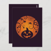 Halloween Jack o lantaarn pompoen gezicht en spin Briefkaart (Voorkant / Achterkant)