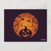 Halloween Jack o lantaarn pompoen gezicht en spin Briefkaart (Achterkant)