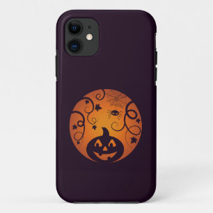 Halloween Jack o lantaarn pompoen gezicht en spin Case-Mate iPhone Case