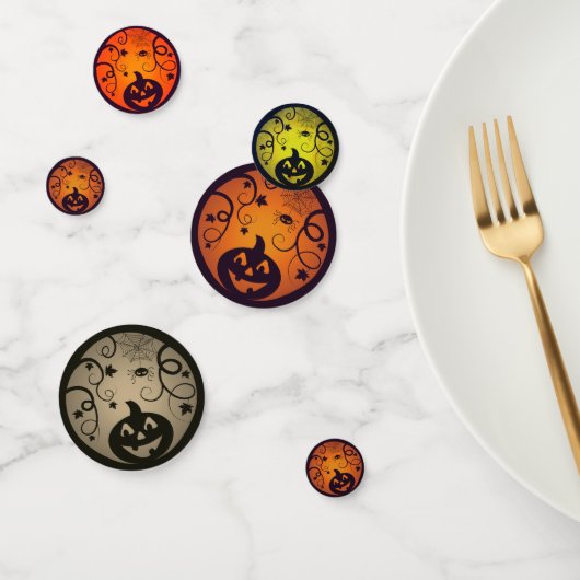 Halloween Jack o lantaarn pompoen gezicht en spin Confetti (Groep)