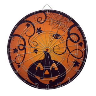 Halloween Jack o lantaarn pompoen gezicht en spin Dartbord