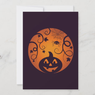 Halloween Jack o lantaarn pompoen gezicht en spin Kaart