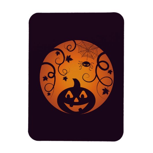 Halloween Jack o lantaarn pompoen gezicht en spin Magneet (Verticaal)