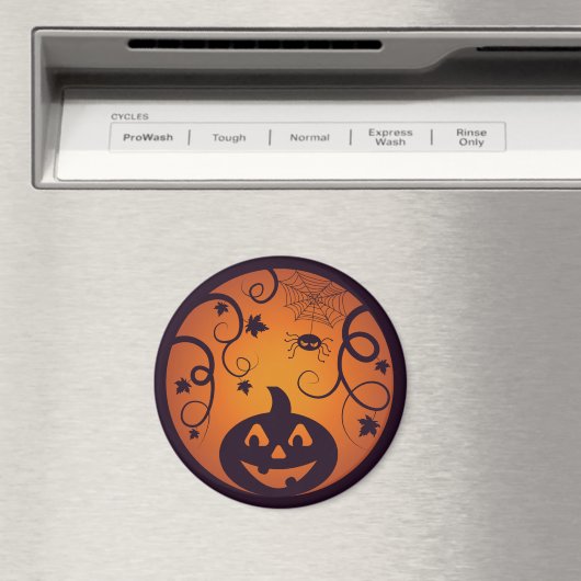 Halloween Jack o lantaarn pompoen gezicht en spin Magneet (Insitu (Vaatwasser))