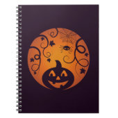 Halloween Jack o lantaarn pompoen gezicht en spin Notitieboek (Voorkant)