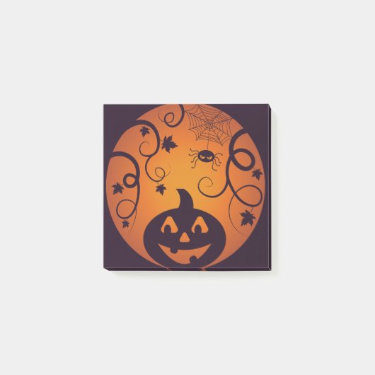 Halloween Jack o lantaarn pompoen gezicht en spin Post-it® Notes (Voorkant)