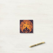 Halloween Jack o lantaarn pompoen gezicht en spin Post-it® Notes (Op bureau)