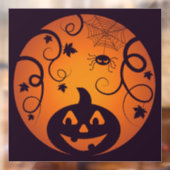 Halloween Jack o lantaarn pompoen gezicht en spin Raamsticker (Vel 2)