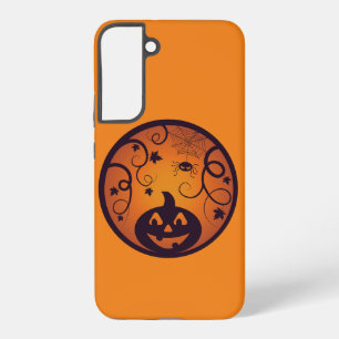 Halloween Jack o lantaarn pompoen gezicht en spin Samsung Galaxy Hoesje