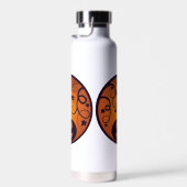 Halloween Jack o lantaarn pompoen gezicht en spin Waterfles (Rechts)