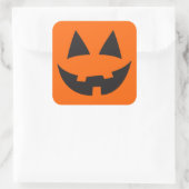 Halloween Jack-O-lantaarn Pompoen Gezicht Sihouett Vierkante Sticker (Tas)
