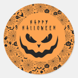 Halloween Jack O lantaarn pompoen griezelig gezich Ronde Sticker