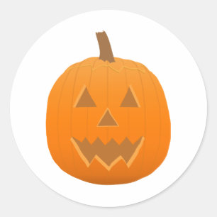 Halloween: Jack-O-Lantaarn: Pompoen: Ronde Sticker