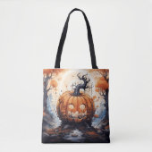 Halloween Jack O' Lantaarn Pompoen Tote Bag (Voorkant)