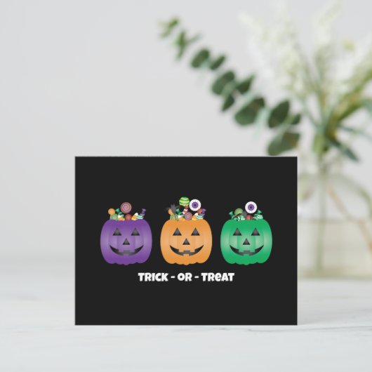 Halloween Jack O lantaarn Snoep emmer Briefkaart (Staand voorkant)