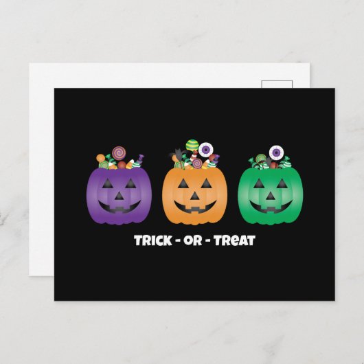 Halloween Jack O lantaarn Snoep emmer Briefkaart (Voorkant / Achterkant)