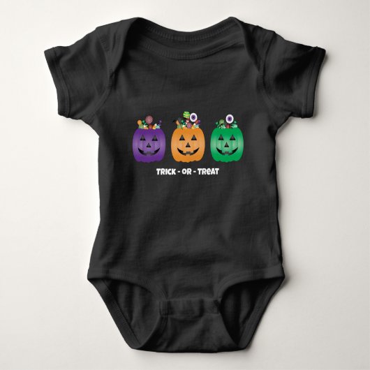 Halloween Jack O lantaarn Snoep emmer Romper (Voorkant)