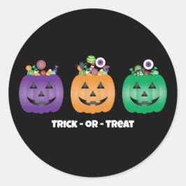 Halloween Jack O lantaarn Snoep emmer Ronde Sticker
