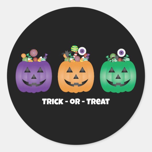 Halloween Jack O lantaarn Snoep emmer Ronde Sticker (Voorkant)