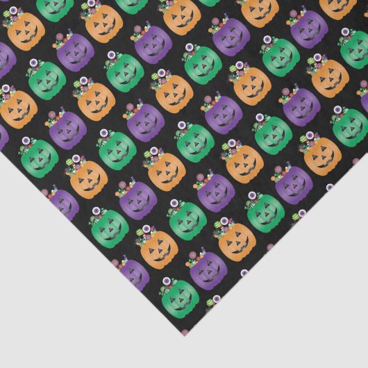 Halloween Jack O lantaarn Snoep emmer Tissuepapier (Detail)