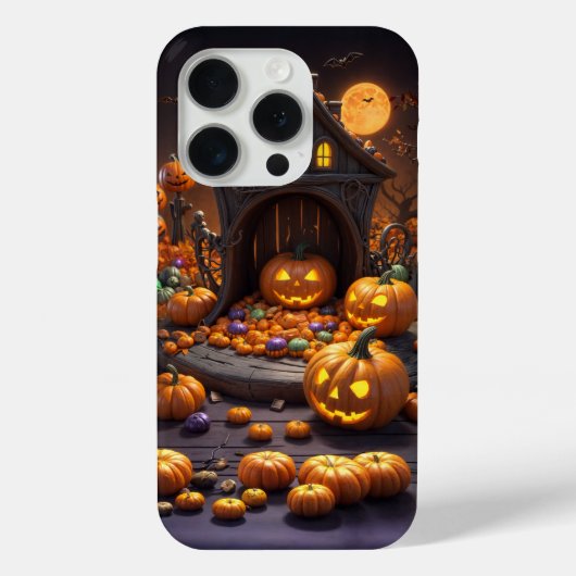 Halloween Jack o Lantaarns Iconen iPhone 15 Hoesje (Achterkant)