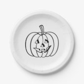 Halloween jack o lantaarnzwart spooky papieren bordje (Voorkant)