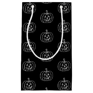Halloween jack o lantaarnzwart wit klein cadeauzakje