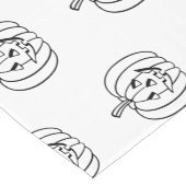 Halloween jack o lantaarnzwart wit schattig patroo korte tafelloper (Hoek)