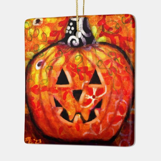 Halloween Jack-O-Lantern Abstract Keramisch Ornament (Links)