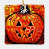 Halloween Jack-O-Lantern Abstract Keramisch Ornament (Voorkant)